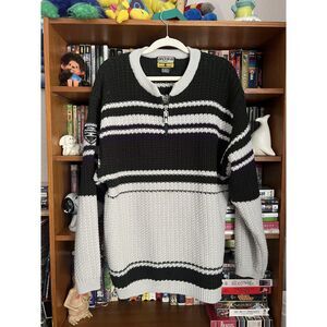 Vintage Boss knitted quarter zip sweater small stain on front size XL